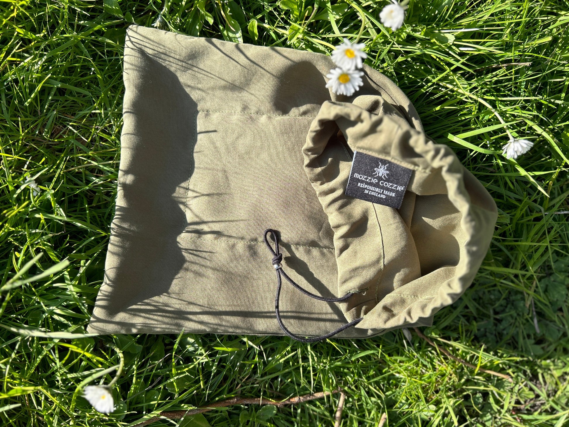 Mozzie Cozzie travel bag - with inner pocket to stash hood and mask.